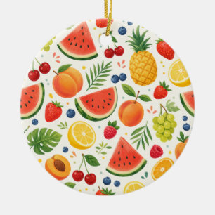 Sommer-Fruchtmuster Stoff Tropische Wassermelone Keramik Ornament