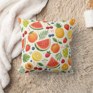 Sommer-Fruchtmuster Stoff Tropische Wassermelone Kissen