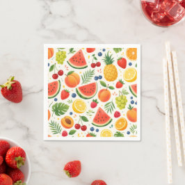 Sommer-Fruchtmuster Stoff | Tropische Wassermelone Serviette