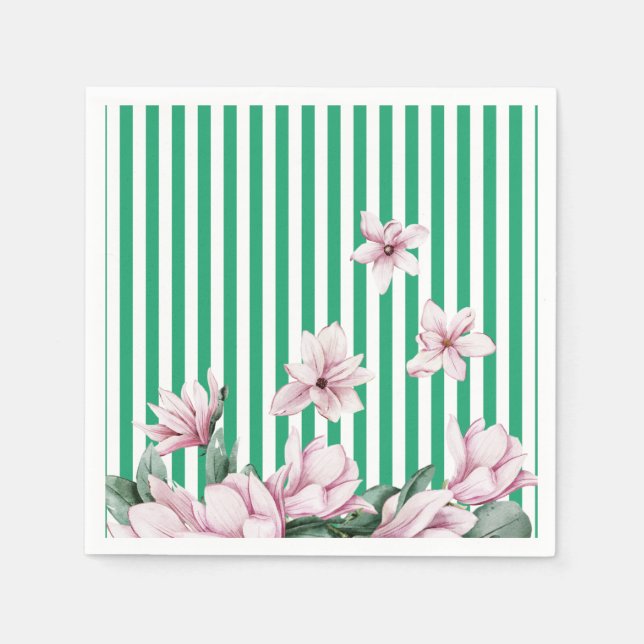 Sommer, Frühling, Magnolienprint Serviette (Vorderseite)