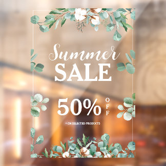 Sommer Frühling Sale Benutzerdefinierter Text Tür Fensteraufkleber