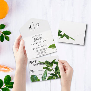 Sommer-Frühlings-Blumen-Hochzeitseinladung in eine All In One Einladung
