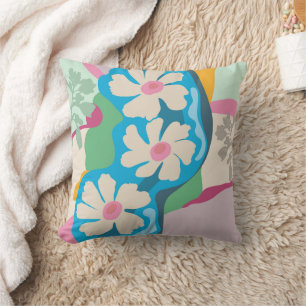 Sommer-Gänseblümchen-Farbenblöcke Moderne Floral Kissen