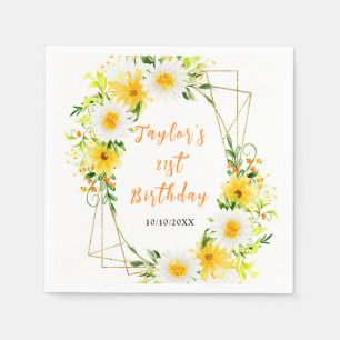 Sommer-Gänseblümchen Floral Geburtstag Serviette