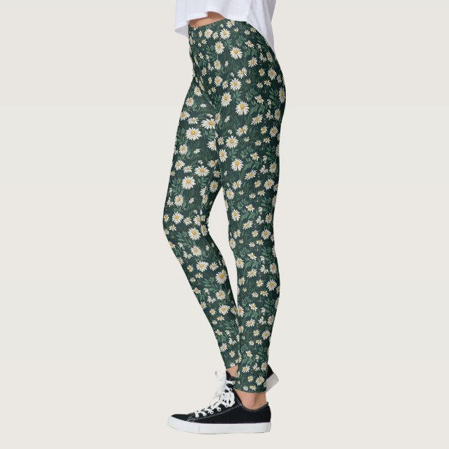 Sommer-Gänseblümchen-Wiese Leggings (Links)