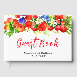 Sommer-Geburtstag mit gemischten Beeren Gästebuch