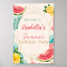 Sommer-Geburtstags-Party-Willkommensschild