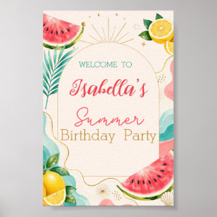 Sommer-Geburtstags-Party-Willkommensschild Poster