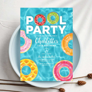 Sommer-Geburtstags-Poolparty-Einladung Einladung