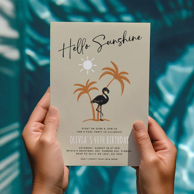 Sommer Geburtstagsfeier Flamingo Einladung (Von Creator hochgeladen)