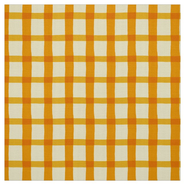 Sommer-gelb-orangeer Gingham Stoff (Muster)