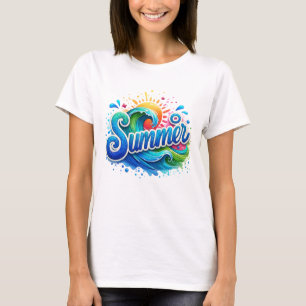 Sommer Glitter Wellen Unisex T-Shirt