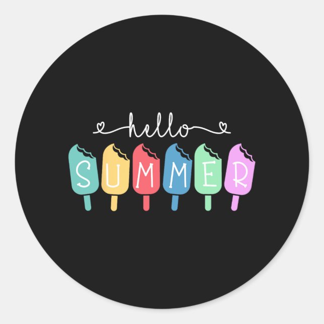 Sommer glücklich Letzten Schullehrer Schüler Runder Aufkleber (Vorderseite)