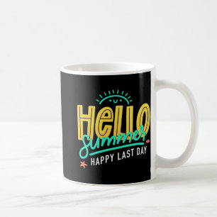 Sommer Glücklicher Letzter Schultag Lehrer Schüler Kaffeetasse