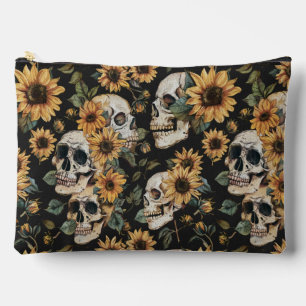 Sommer-Gothschädel und Sonnenblumen Spooky Zubehörtasche