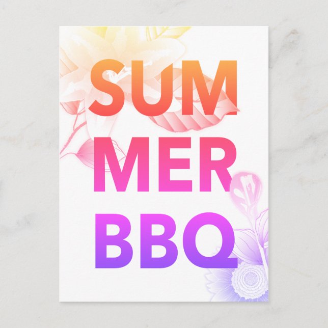 SOMMER GRILLEN blühend Postkarte (Vorderseite)