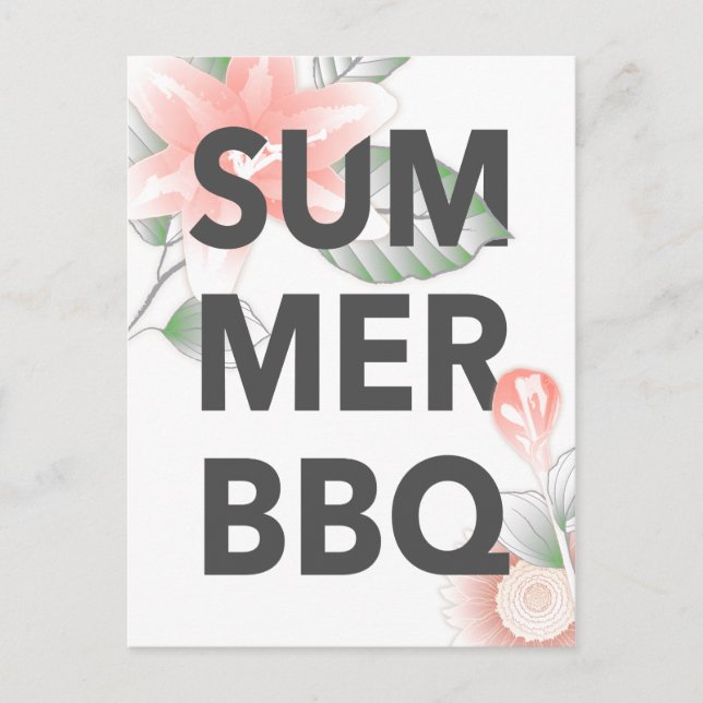 SOMMER GRILLEN Vintag Postkarte (Vorderseite)