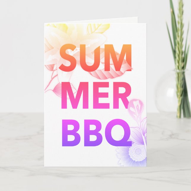 SOMMER GRILLEN Vintage Blume Einladung (Vorderseite)