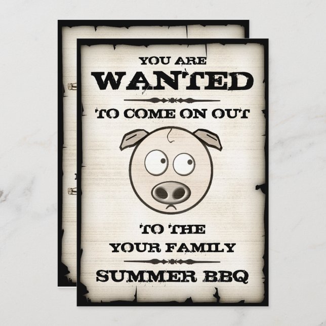Sommer GRILLEN wollten Einladungen (Vorne/Hinten)