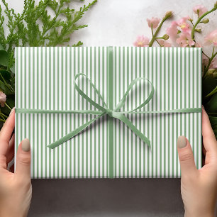 Sommer Grün und Weiß Pinstripe Muster Geschenkpapier
