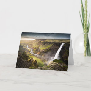 Sommer Haifoss Wasserfall- in Island Karte