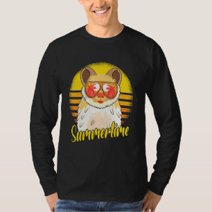 Sommer Hamster Retro Sonnenuntergang Strand Urlaub T-Shirt