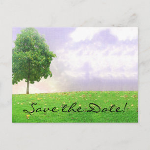 Sommer/Herbst Baum "Save the Date" Postkarte