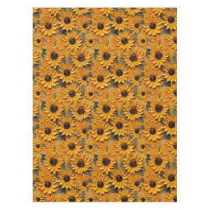 Sommer Herbst Gelbe Sonnenblumen braun Tischdecke