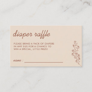 Sommer-Herbstrumpf für Windeln in Beige Blume Begleitkarte