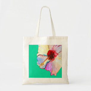 Sommer-Hibiskus-Aquarellkunst Tragetasche