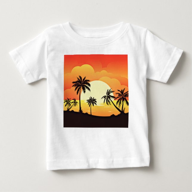 Sommer Hintergrund mit Palmen-32134 Baby T-shirt (Vorderseite)