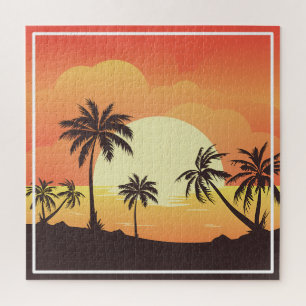 Sommer Hintergrund mit Palmen-32134 Puzzle