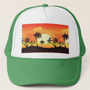 Sommer Hintergrund mit Palmen-32134 Truckerkappe
