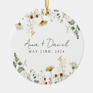 Sommer Hochzeit auf einem Feld mit Wildblumen Keramik Ornament