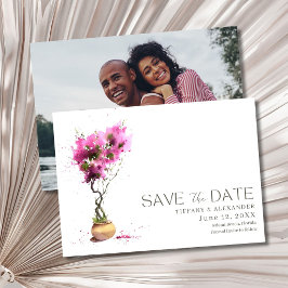 Sommer Hochzeitsfoto am Reiseziel Save The Date
