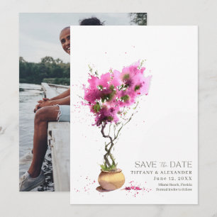 Sommer Hochzeitsfoto am Reiseziel Save The Date