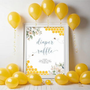 Sommer-Honigbiene-Baby-Shower-Windel-Raffle Poster