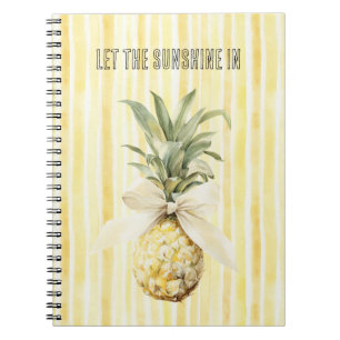 Sommer im Sonnengelb Streifen Ananas Notizblock