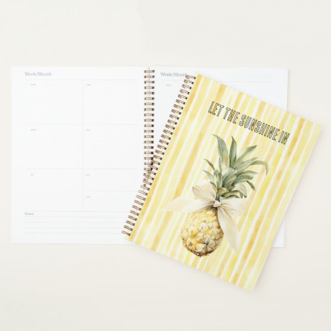 Sommer im Sonnengelb Streifen Ananas Planer (Anzeige)