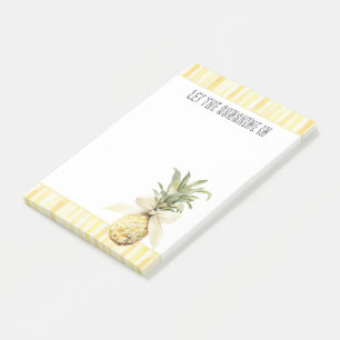 Sommer im Sonnengelb Streifen Ananas Post-it Klebezettel