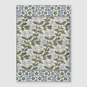 Sommer Immergrün Blüten Jugendstil Botanisch Magnetkarte