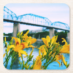 Sommer in Chattanooga - Walnut Street Bridge Rechteckiger Pappuntersetzer
