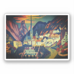 Sommer in Davos von E.L. Kirchener (1925) Aufkleber