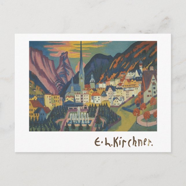 Sommer in Davos von E.L. Kirchener (1925) Postkart Postkarte (Vorderseite)