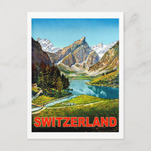 Sommer in den Schweizer Bergen, Vintage-Reise Postkarte
