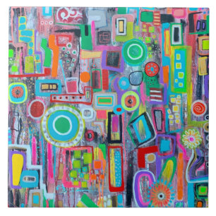 Sommer in der Stadt 6 x 6 Keramiken Tile Fliese