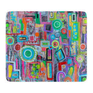 Sommer in der Stadt 6 x 7 Deko Glass Cutting Board Schneidebrett