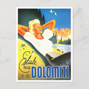 Sommer in Dolomiten Italien Vintage-Reise Postkarte