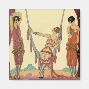 Sommer in Frankreich Art Deco Magnet