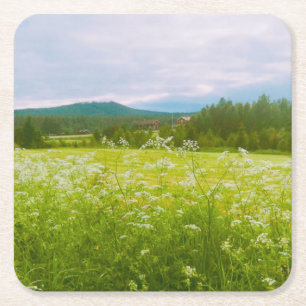 Sommer in Hälsingland - Helsingia Rechteckiger Pappuntersetzer